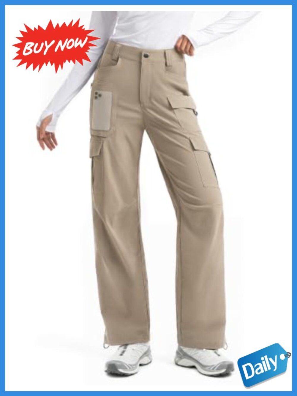 Women's Hiking Cargo Pants Lightweight Quick Dry Nylon Outdoor